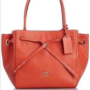 Coach turnlock tie tote